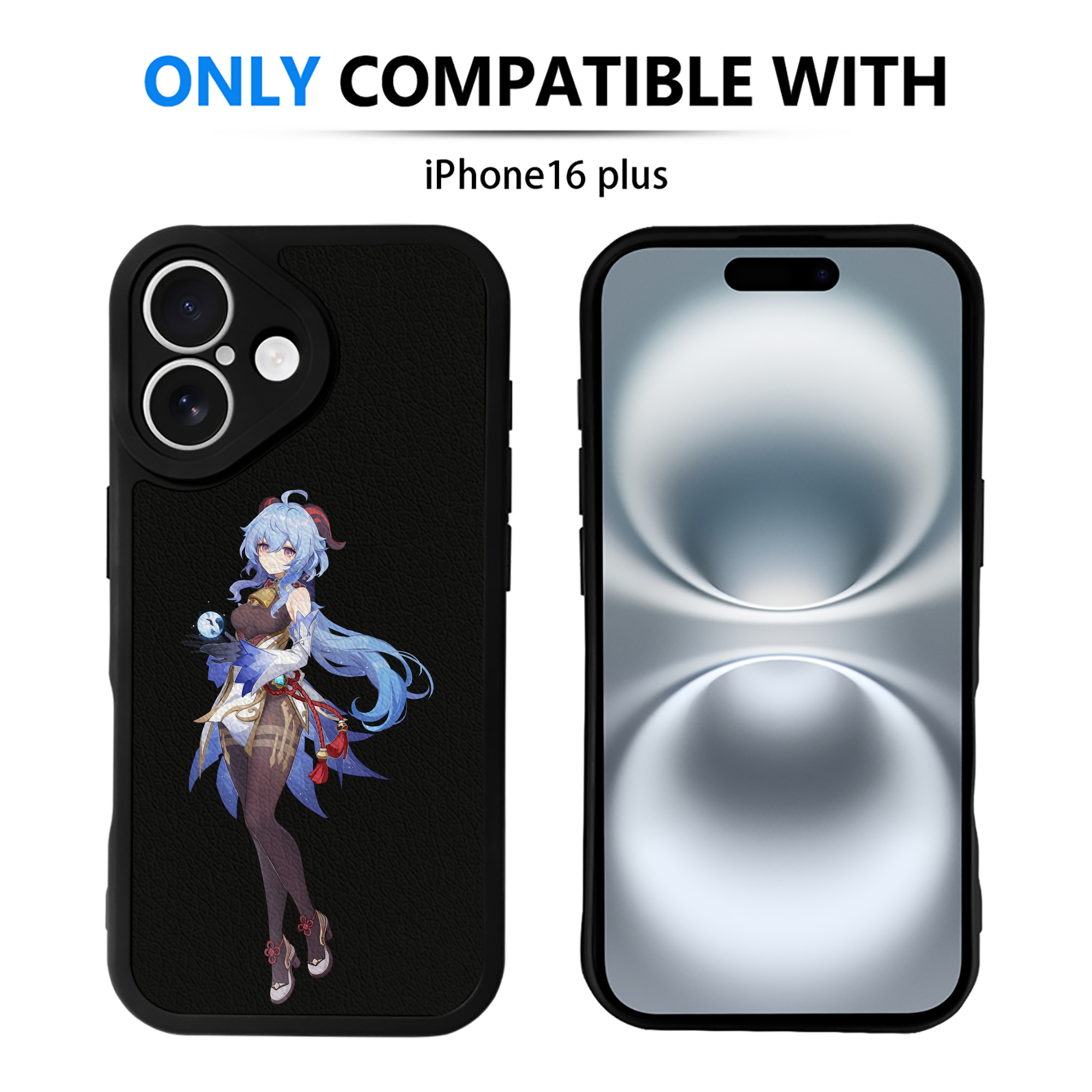 げんし神 甘雨 かんう genshin Ganyu 【iPhone 16シリーズ対応】シリコンスマホケース（レザー調） 材質：シリコン